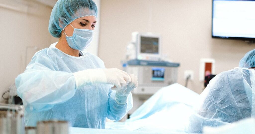 CRNA in an operating room